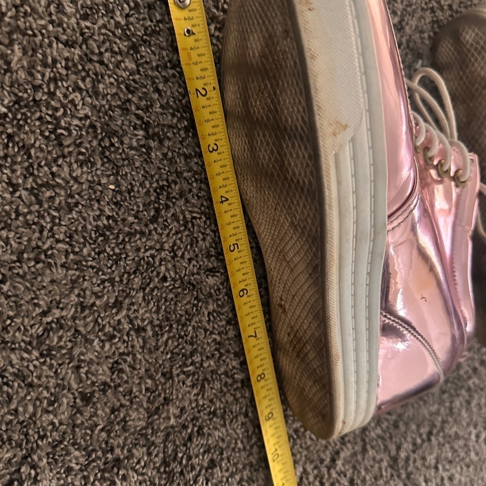 Rose Gold Glitter FUN Platform Sneakers Metallic Costume Fun Sole Shoes 8.5 - Picture 9 of 15